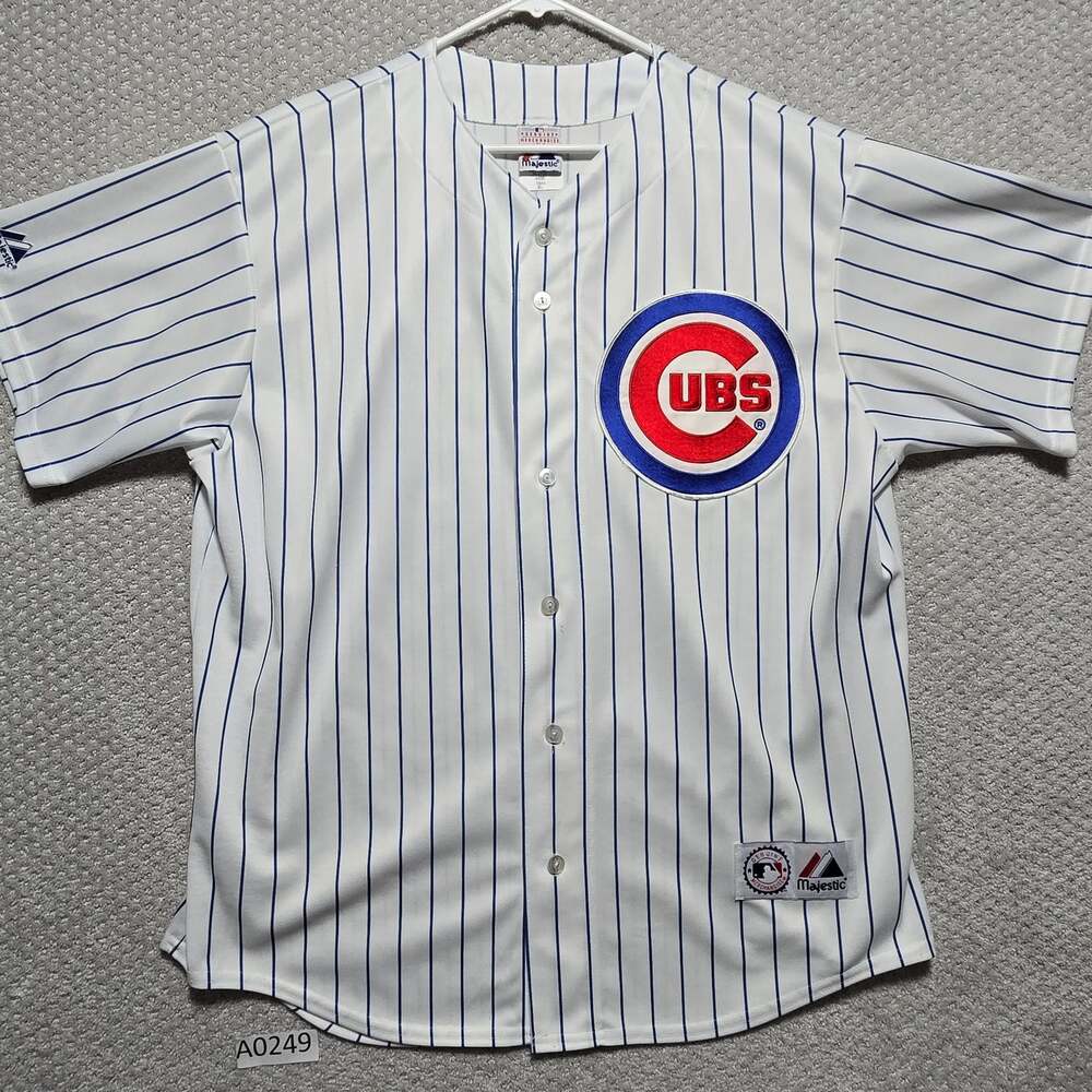 Vintage Majestic Chicago Cubs MLB Pinstripe Baseball Jersey XL